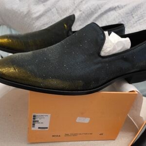 Elegant Black and Gold Harold Men's Loafers